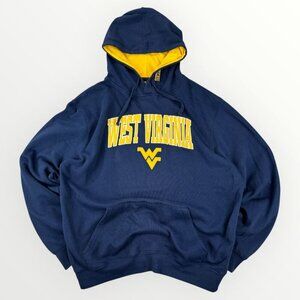 Colosseum Mens XL WVU West Virginia University Blue Hoodie Sweatshirt Pullover